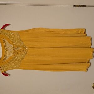 Torrid Super Soft Knit Tank Top Gold-Yellow/Mustard Lace Stretch Sleeveless 1 1X